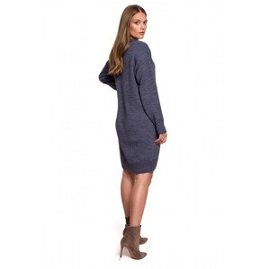 Svetrové šaty model 18422183 modré  S/M - Makover