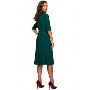 Dámské šaty model 18465324 tmavě zelená - STYLOVE Velikost: L-40, Barvy: tmavě zelená