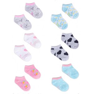 Yoclub Dívčí kotníkové bavlněné ponožky Vzory Barvy 6-Pack SKS-0008G-AA00-003 Multicolour Velikost: 27-30