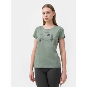 Dámské tričko z organické bavlny 4FSS23TTSHF273-42S zelené - 4F