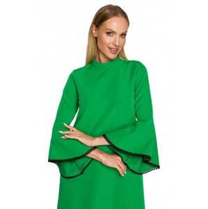 Dámské šaty áčkového střihu s rukávy  zelené model 18422203 - Moe 2XL