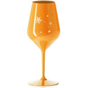 ZIMĚNKA - oranžová nerozbitná sklenice na víno 470 ml
