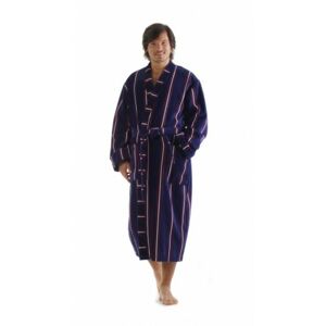 OXFORD proužek - pánské bavlněné kimono nadměr 3XL dlouhý župan kimono modrý proužek 5003