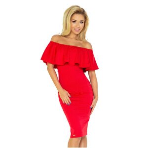 Červené šaty s volánkem model 4977157 XL
