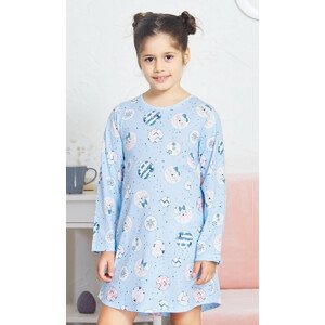 Dětská noční košile s dlouhým rukávem Kitty světle modrá 15 - 16