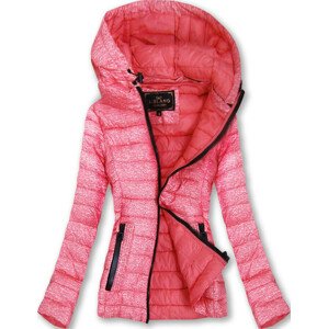 Růžová dámská bunda s kapucí (7211) růžová L (40)