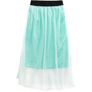 Prodyšná sukně v mátové barvě s délkou midi (96ART) zelená ONE SIZE