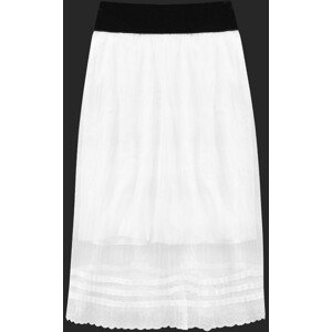 Prodyšná bílá plisovaná sukně (97ART) bílá ONE SIZE