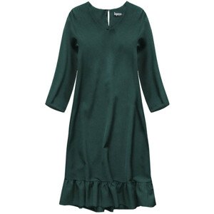 Tmavězelené šaty s volánem (134ART) zelená M (38)