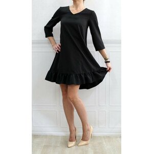 Černé šaty s volánem (134ART) černá S (36)