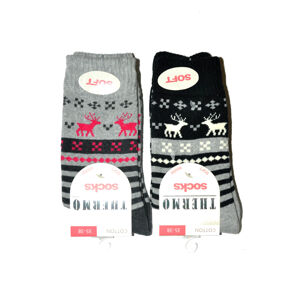 Dámské ponožky WiK art.38202 Thermo Cotton Socks černá-šedá 39-42