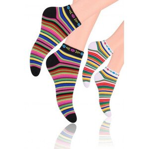 Dámské kotníkové ponožky Steven Folk art.116 šedá-žíhaná 38-40