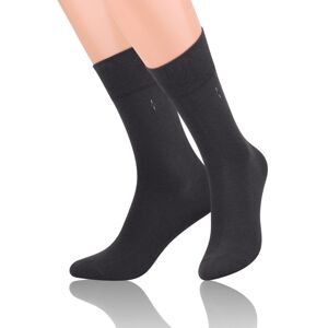 Hladké pánské ponožky s jemným vzorem 056 tmavě šedá 45-47