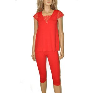 Dámské pyžamo De Lafense Fanny 341 kr/r červená XL