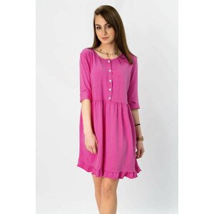 Bavlněné dámské oversize šaty v amarantové barvě (305ART) růžová ONE SIZE