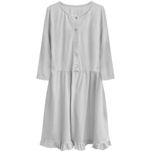 Šedé dámské bavlněné oversize šaty (305ART) šedá ONE SIZE