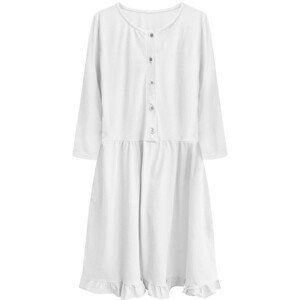 Bílé bavlněné dámské oversize šaty (305ART) bílá ONE SIZE