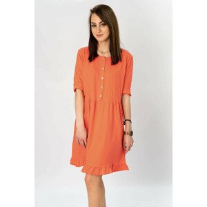 Oranžové bavlněné dámské oversize šaty (305ART) oranžová ONE SIZE