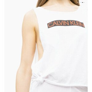 Dámský Tank Top KW0KW00698 bílá - Calvin Klein bílá s potiskem M