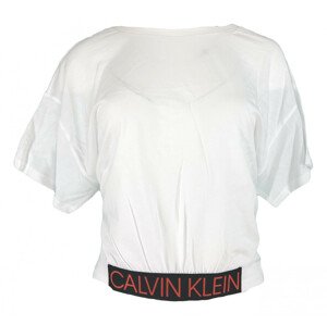 Dámské triko s krátkým rukávem KW0KW00726 bílá - Calvin Klein bílá s potiskem L