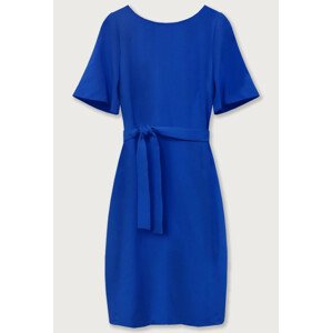 Tužkové šaty v chrpové barvě s páskem (313ART) modrá S (36)