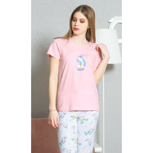 Dámské pyžamo kapri Jednorožec světle růžová XL