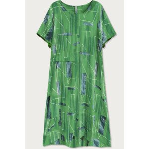 Zelené bavlněné dámské oversize šaty (340ART) zelená ONE SIZE