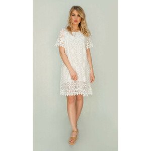 Bílé bavlněné šaty ve španělském stylu (357ART) bílá ONE SIZE