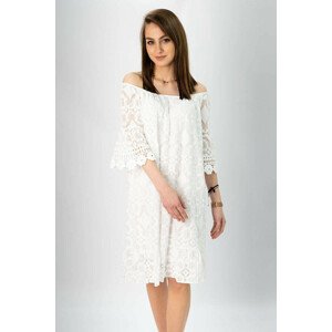 Bílé dámské bavlněné šaty ve španělském stylu (358ART) bílá ONE SIZE
