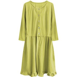 Bavlněné oversize šaty v hořčicové barvě (305ART) žlutá ONE SIZE