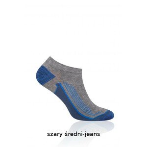 Sportovní bavlněné ponožky Steven Dynamic Sport art.101 bílá-šedá žíhaná 38-40