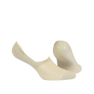 Vzorované dámské ponožky "mokasínky" s polyamidem BRIGHT + SILIKON bílá 33/35