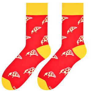 Pánské vzorované ponožky 079 červená/pizza 43/46