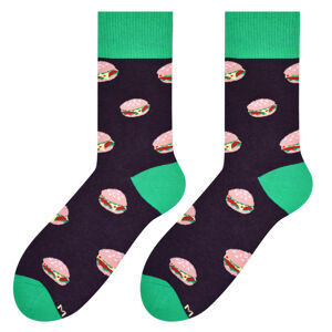 Pánské vzorované ponožky 079 hnědá/hamburger 39/42