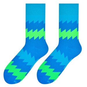 Pánské vzorované ponožky 079 modrá/cikcak 39/42