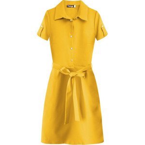 Žluté dámské šaty s límečkem (437ART) žlutá 46