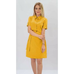 Žluté šaty s límečkem (431ART) žlutá XL (42)