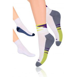 Sportovní ponožky Steven art.040 bílá-šedá žíhaná 44-46