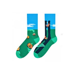 Pánské vzorované nepárové ponožky More 079 tmavě zelená 43-46