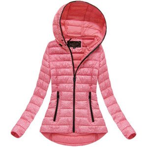 Růžová dámská bunda s kapucí (7149) růžová XXL (44)