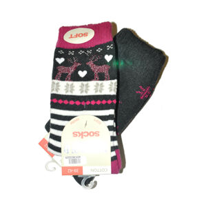 Dámské ponožky WiK Thermo Socks Cotton 38232 A'2 černá-šedá 39-42