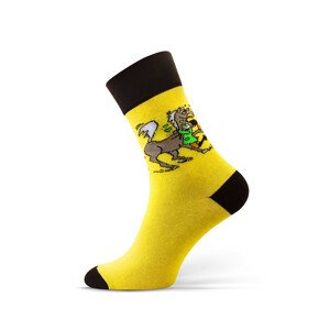 Vzorované pánské ponožky Sesto Senso Casual Men žlutá-zelená 43-46