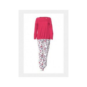 Elegantní dámské pyžamo s květinovým vzorem 11918 - Vamp červená s květy S