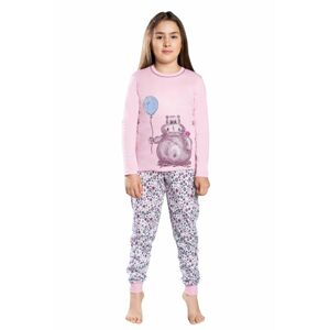Dívčí pyžamo Lira růžové hroch  110