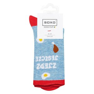 Ponožky SOXO GOOD STUFF - "ZJEDZ JESZCZE" ("Sněz ještě") Modrá 35-40