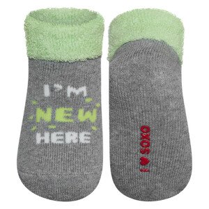 Ponožky SOXO - "IM NEW HERE" šedá 16-18