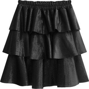 Černá lesklá mini sukně (508ART) černá ONE SIZE