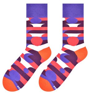 Pánské vzorované ponožky 079 fialová-geometrický vzor 39/42