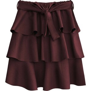 Mini sukně z eko kůže ve vínové barvě (510ART) bordó ONE SIZE