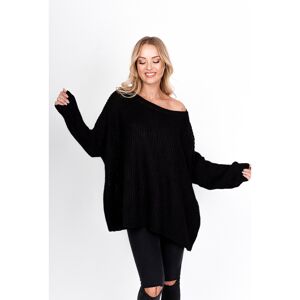 Široký dámský svetr typu - oversize - SoSimply černá one size